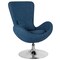 Merrick Lane Soro High-Back Egg Style Lounge Chair With 360° Swivel Metal Base